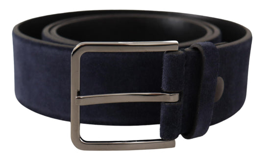 Dolce &amp; Gabbana Navy Elegance Velvet Leather Belt