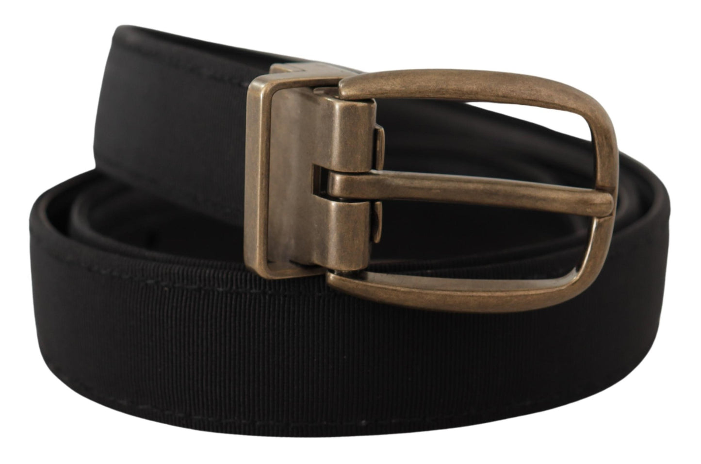 Dolce &amp; Gabbana Elegant Belt in Coarse-Grain Leather - Black