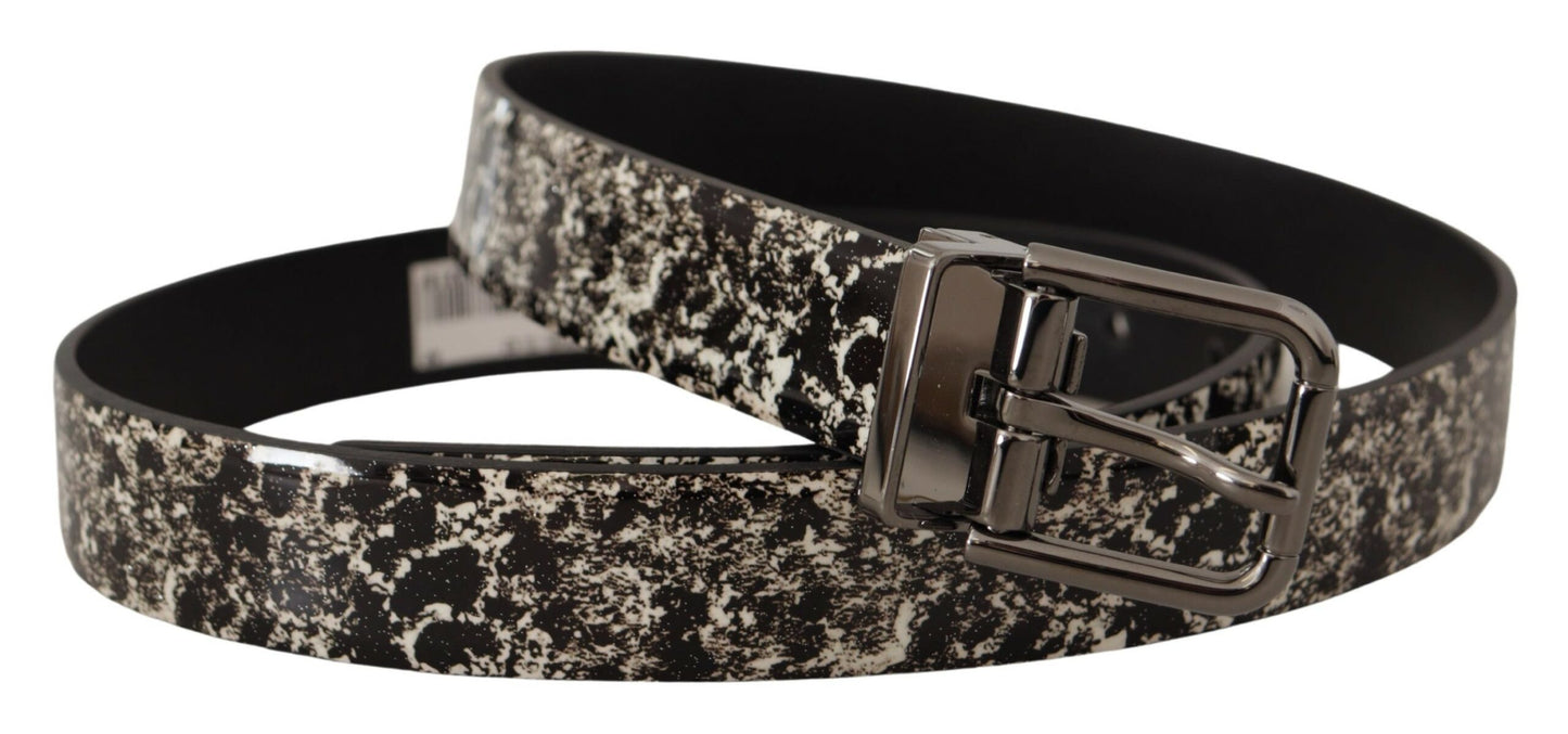 Dolce &amp; Gabbana Elegant leather belt with marble print