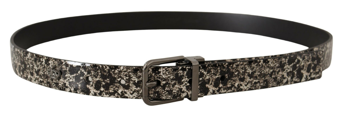 Dolce &amp; Gabbana Elegant leather belt with marble print