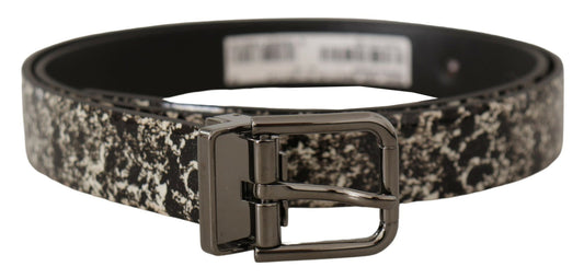 Dolce &amp; Gabbana Elegant leather belt with marble print