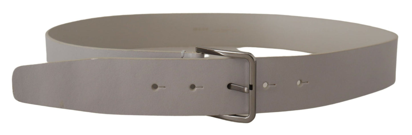 Dolce &amp; Gabbana Elegant white vitello leather belt