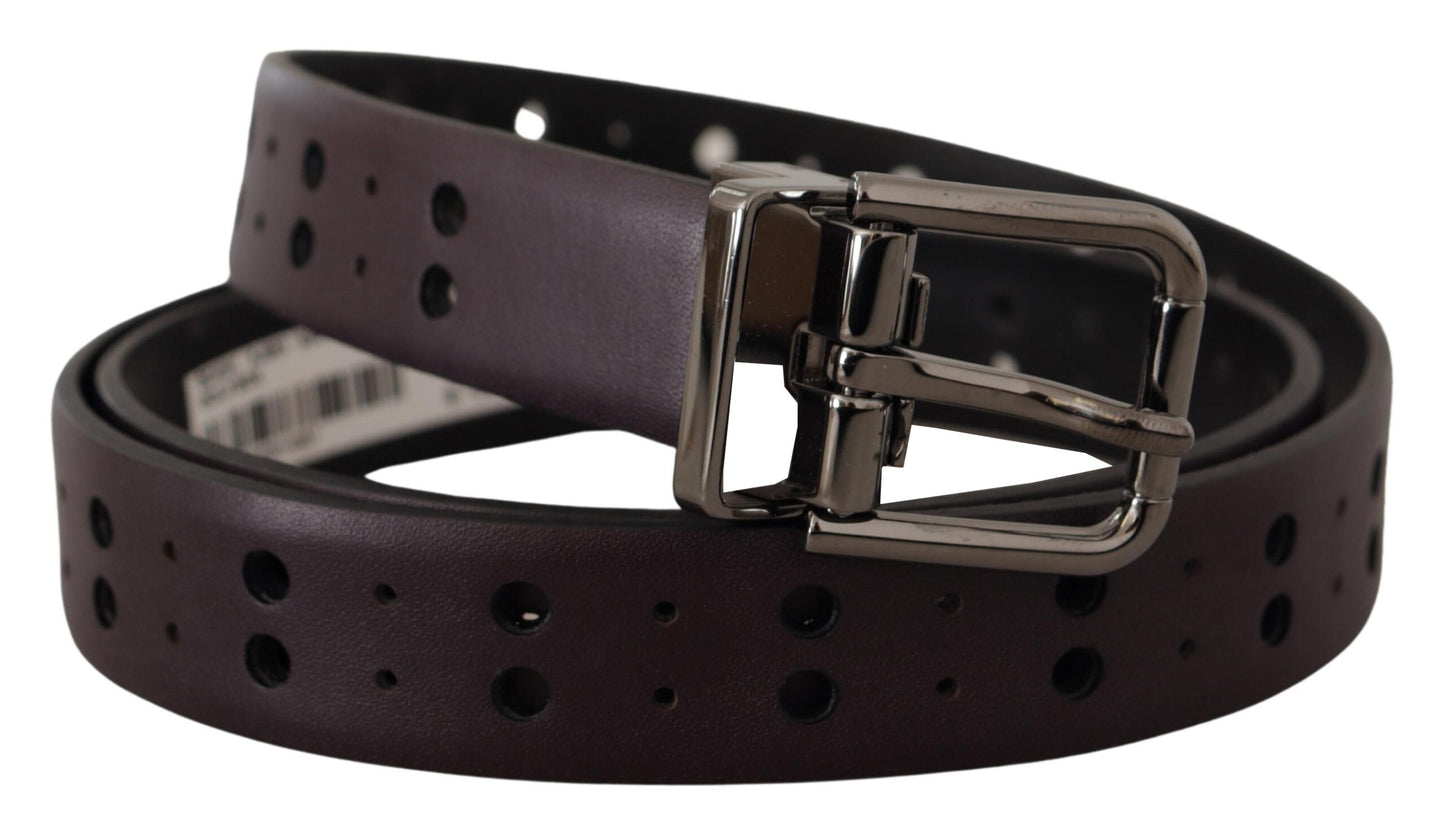 Dolce &amp; Gabbana Burgundy Leather Belt Elegance