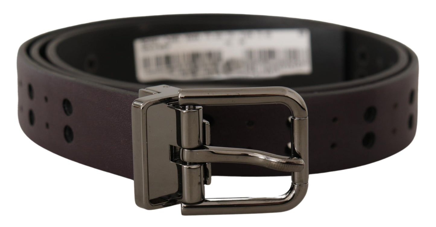 Dolce &amp; Gabbana Burgundy Leather Belt Elegance