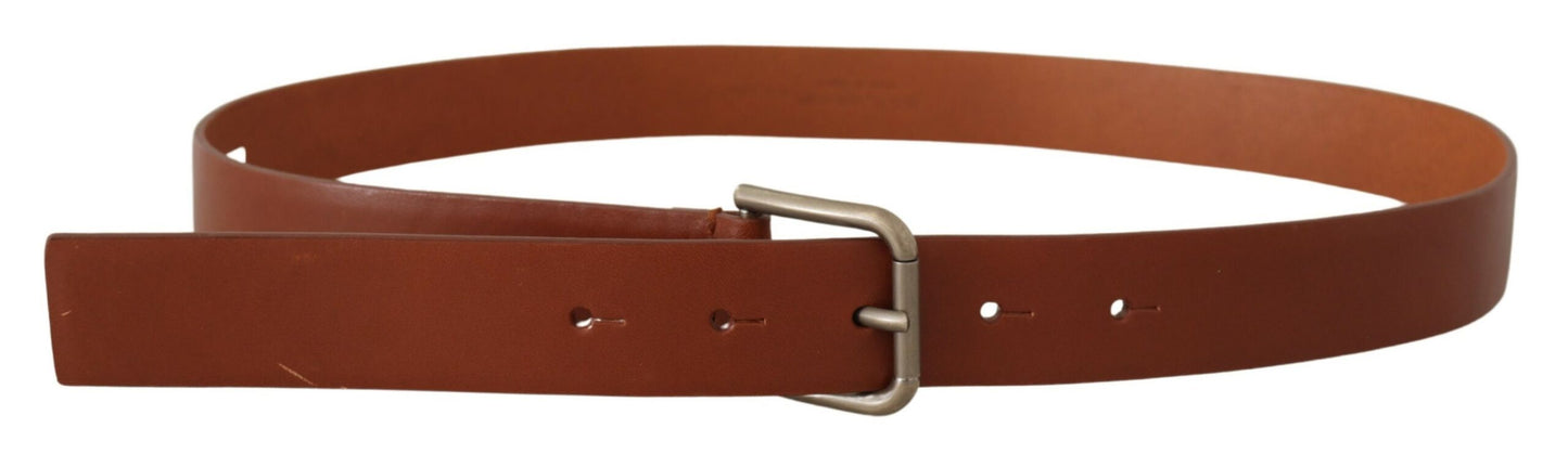 Dolce &amp; Gabbana Elegant leather belt with metal buckle