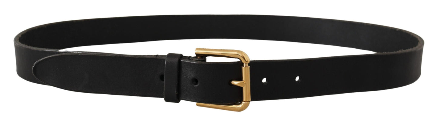 Dolce &amp; Gabbana Elegant leather belt with metal buckle