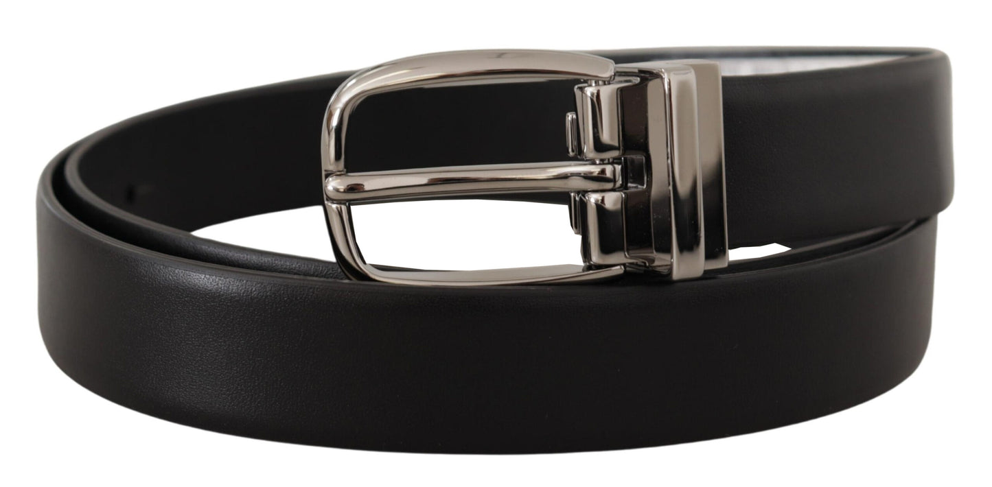 Dolce &amp; Gabbana Elegant leather belt with metal buckle