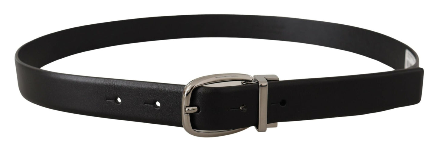 Dolce &amp; Gabbana Elegant leather belt with metal buckle