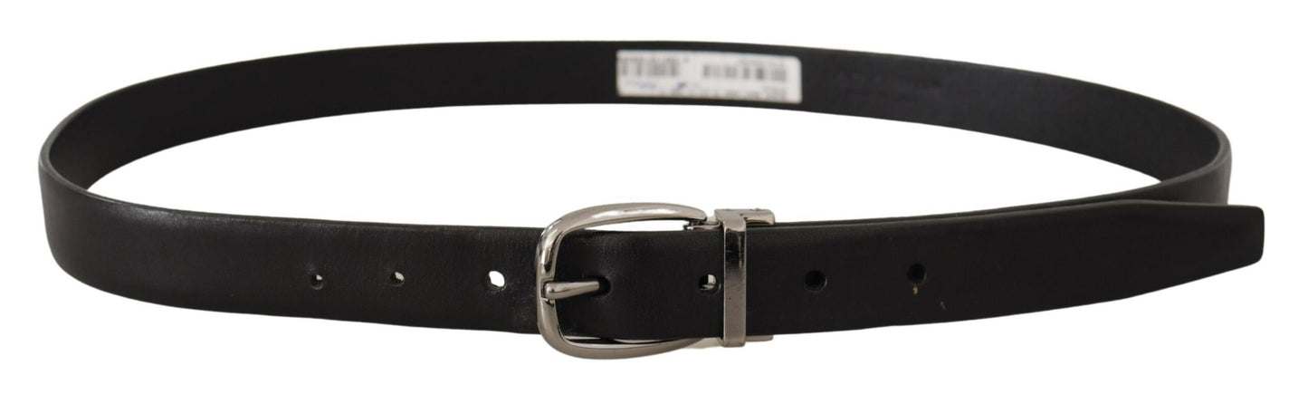 Dolce &amp; Gabbana Elegant designer belt made of black leather