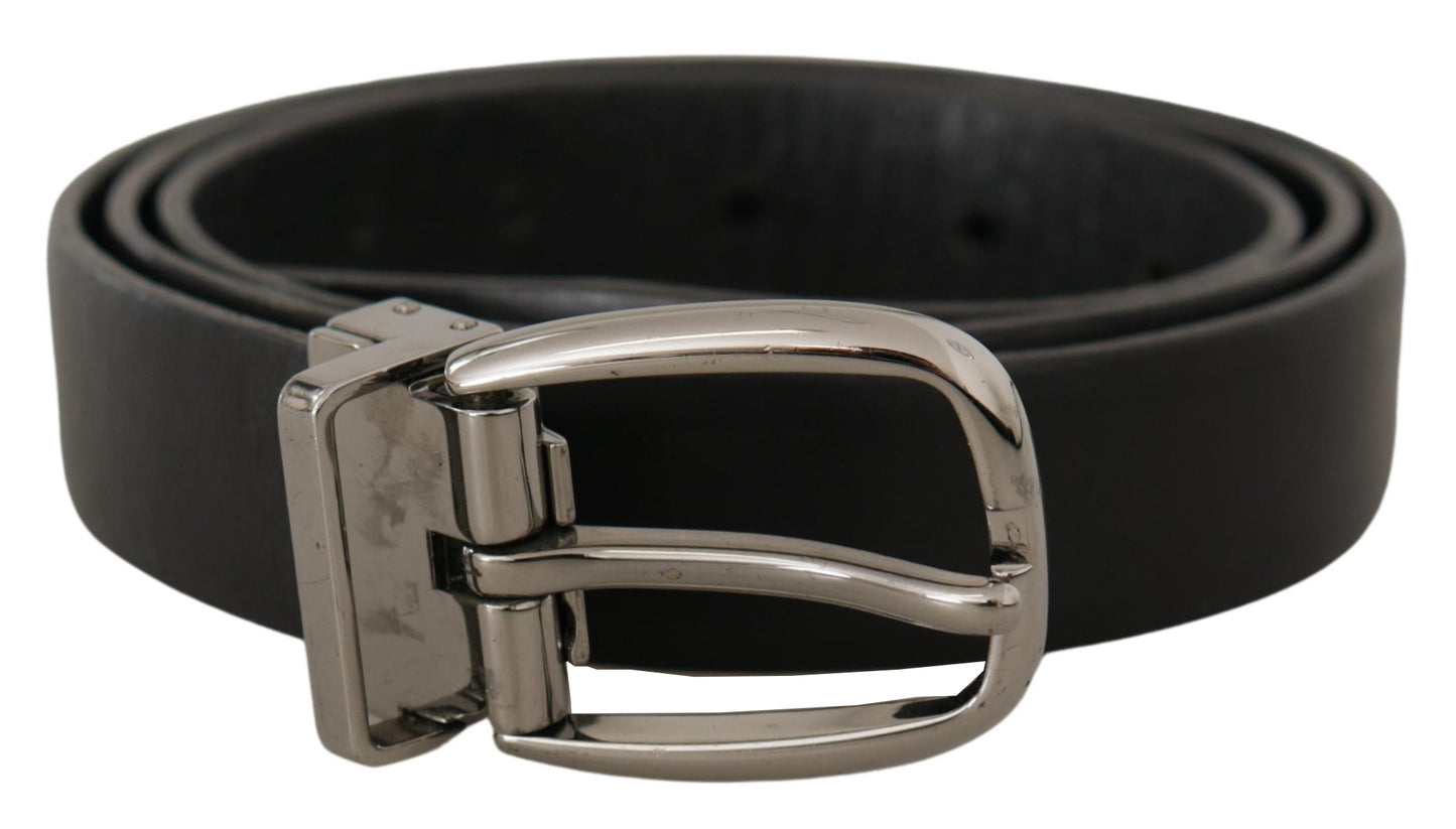 Dolce &amp; Gabbana Elegant designer belt made of black leather