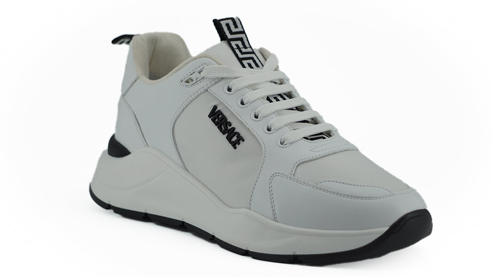 Versace Smooth White Calfskin Sneakers