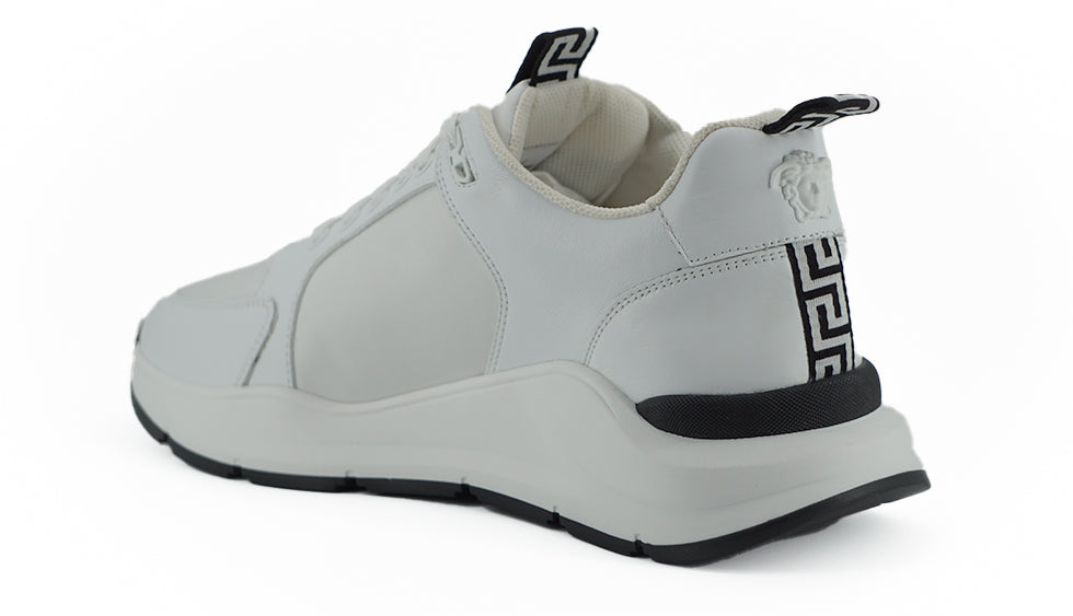 Versace Smooth White Calfskin Sneakers