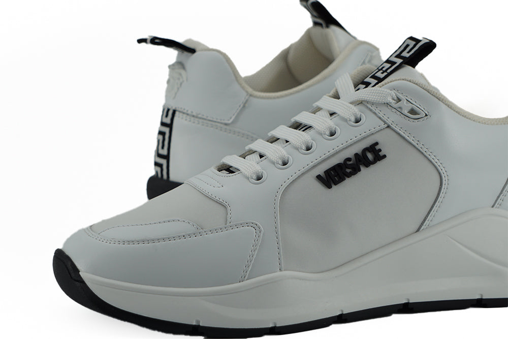 Versace Smooth White Calfskin Sneakers