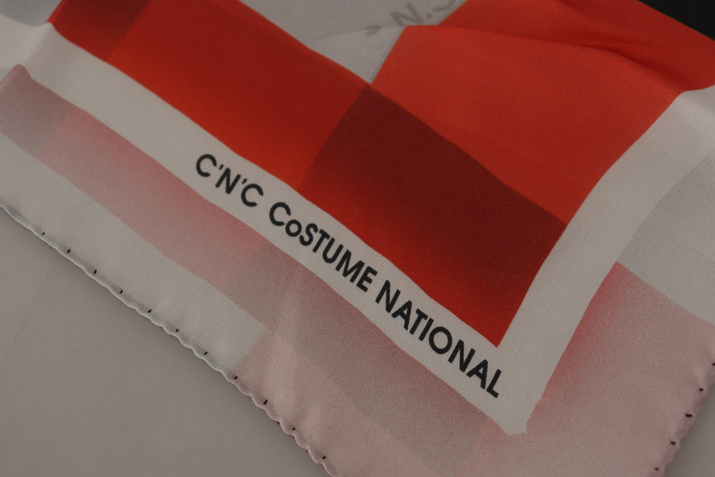 Costume National Elegant Silk Scarf in Grey Red Check