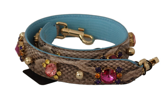 Dolce & Gabbana Elegantes Pythonleder Schulterriemen Accessoire