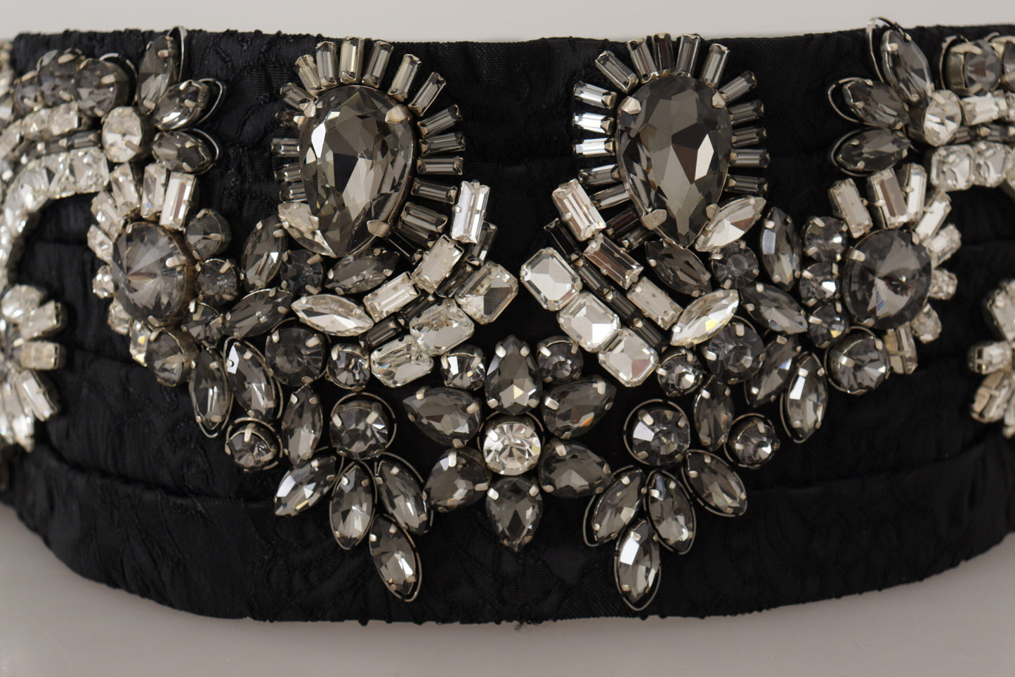 Dolce &amp; Gabbana Elegant rhinestone-embellished silk belt