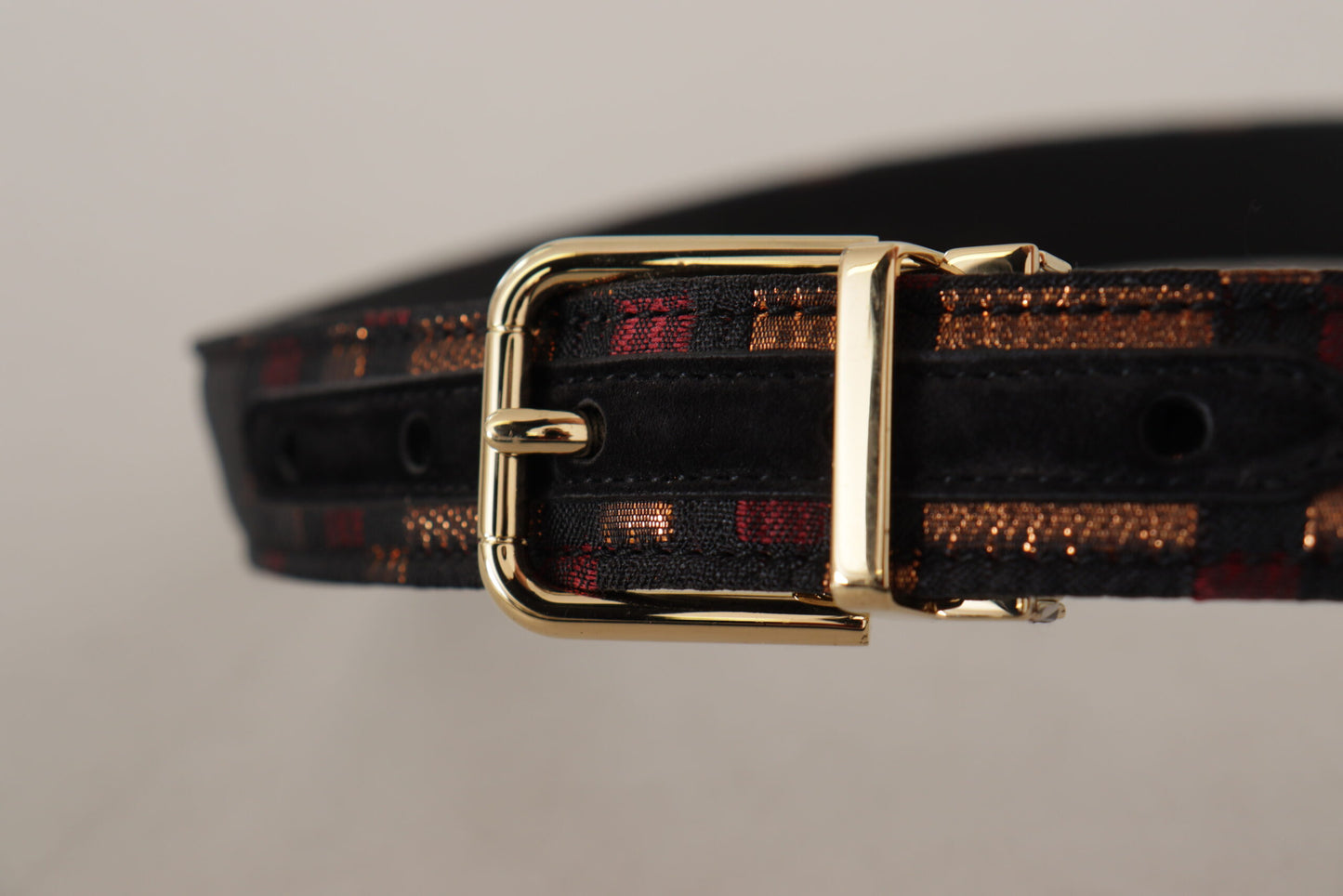 Dolce &amp; Gabbana multicolor leather belt with gold buckle