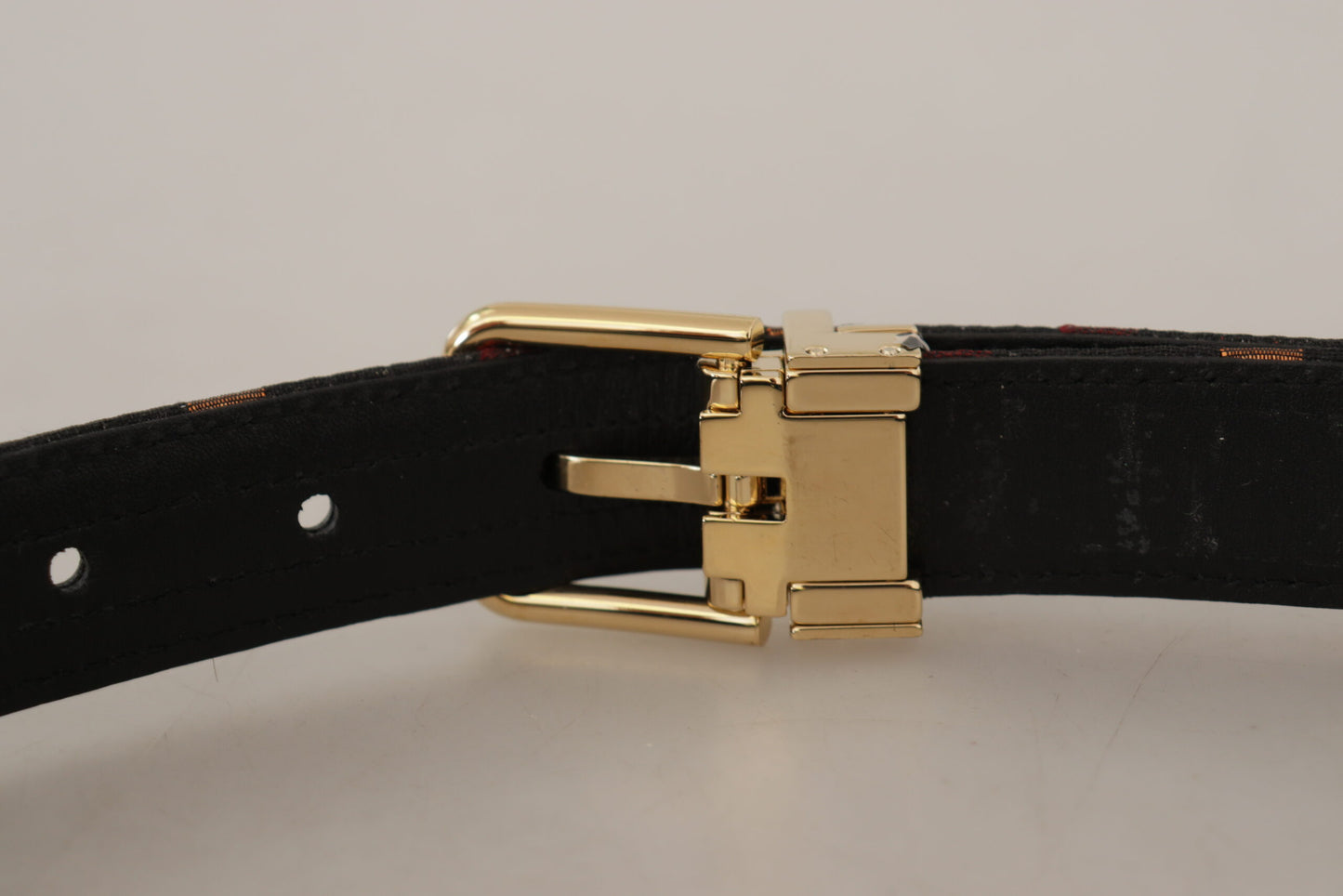 Dolce &amp; Gabbana multicolor leather belt with gold buckle