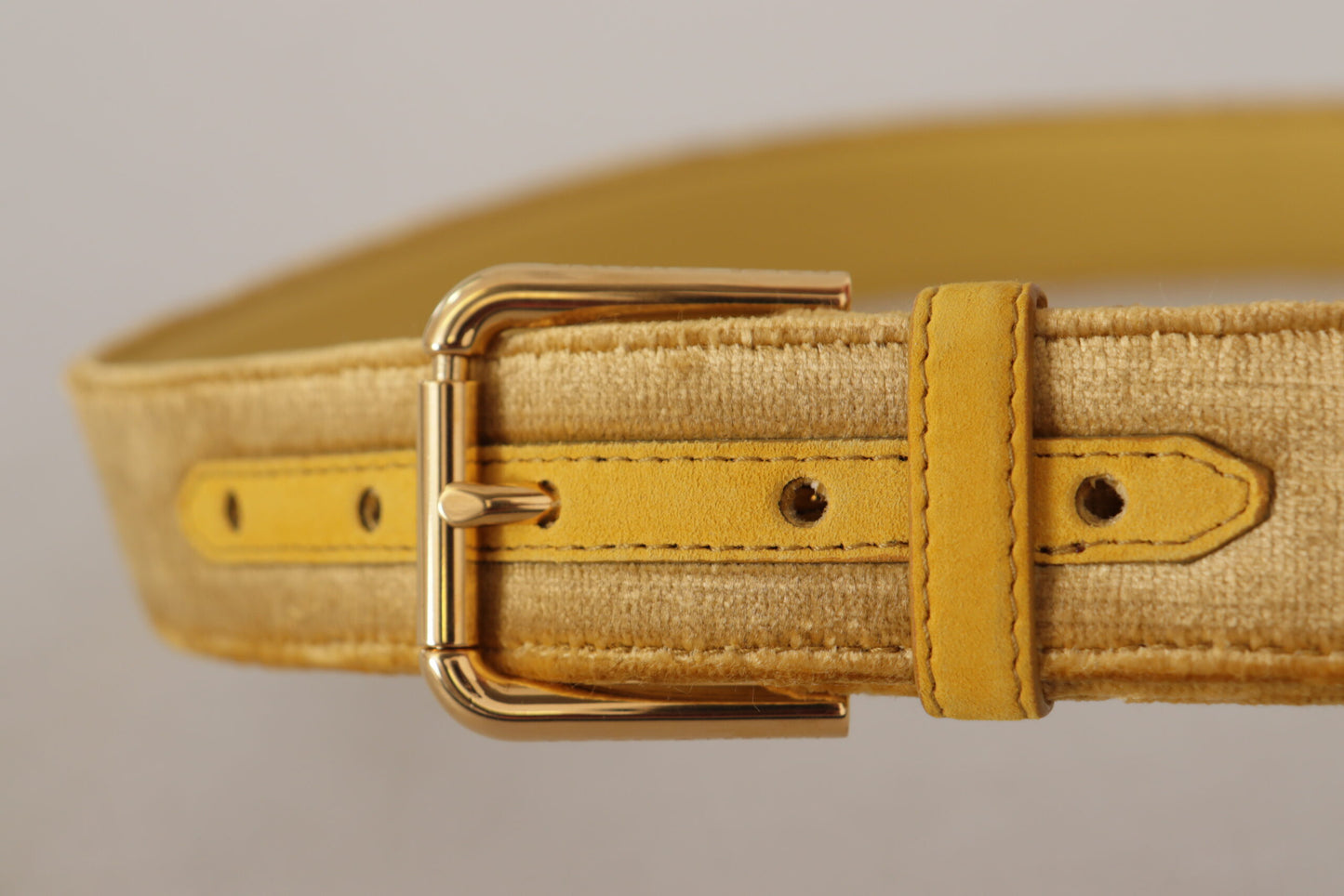 Dolce &amp; Gabbana Elegant designer belt made of velvet with gold buckle