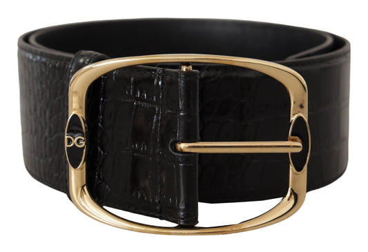 Dolce &amp; Gabbana Elegant logo belt in black leather