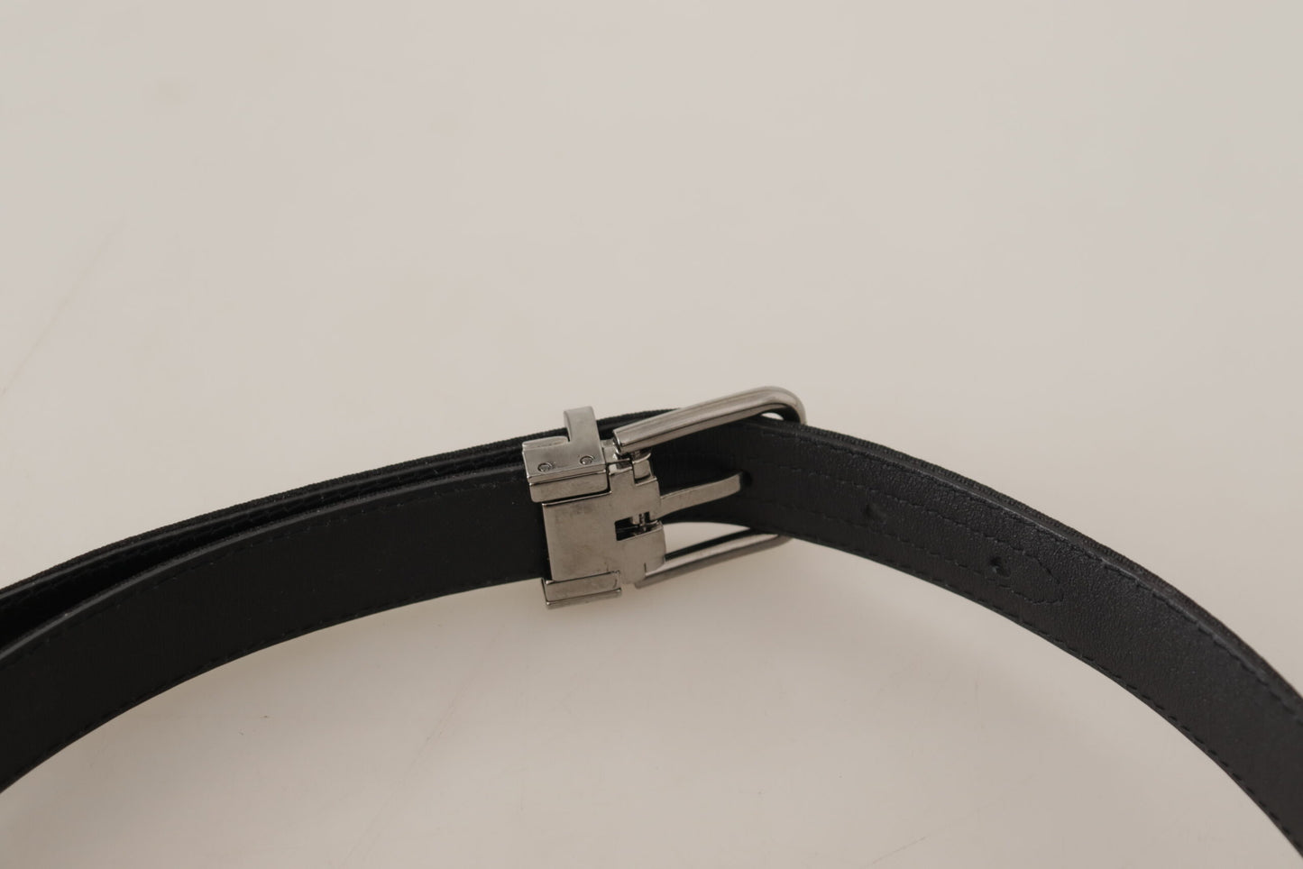 Dolce &amp; Gabbana Elegant belt in black canvas and leather