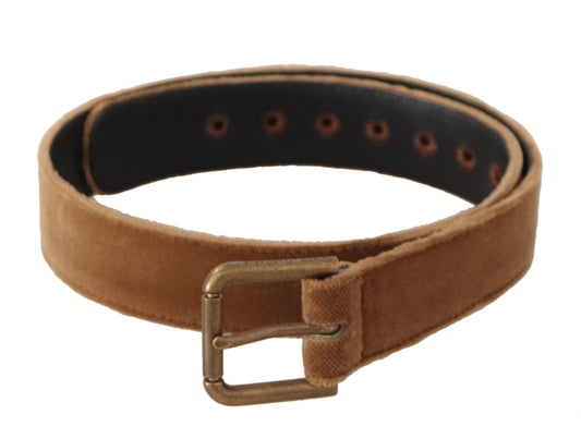 Dolce &amp; Gabbana Elegant leather belt with engraved buckle