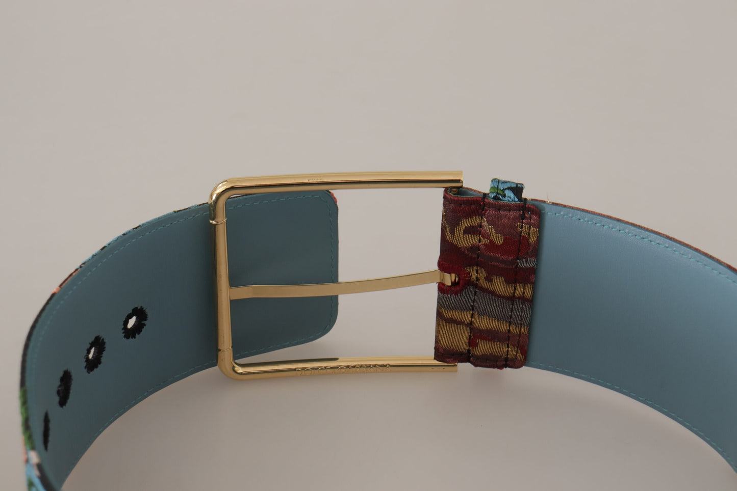 Dolce &amp; Gabbana Multicolor Canvas Leather Statement Belt