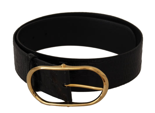 Dolce &amp; Gabbana Chic black leather belt with logo