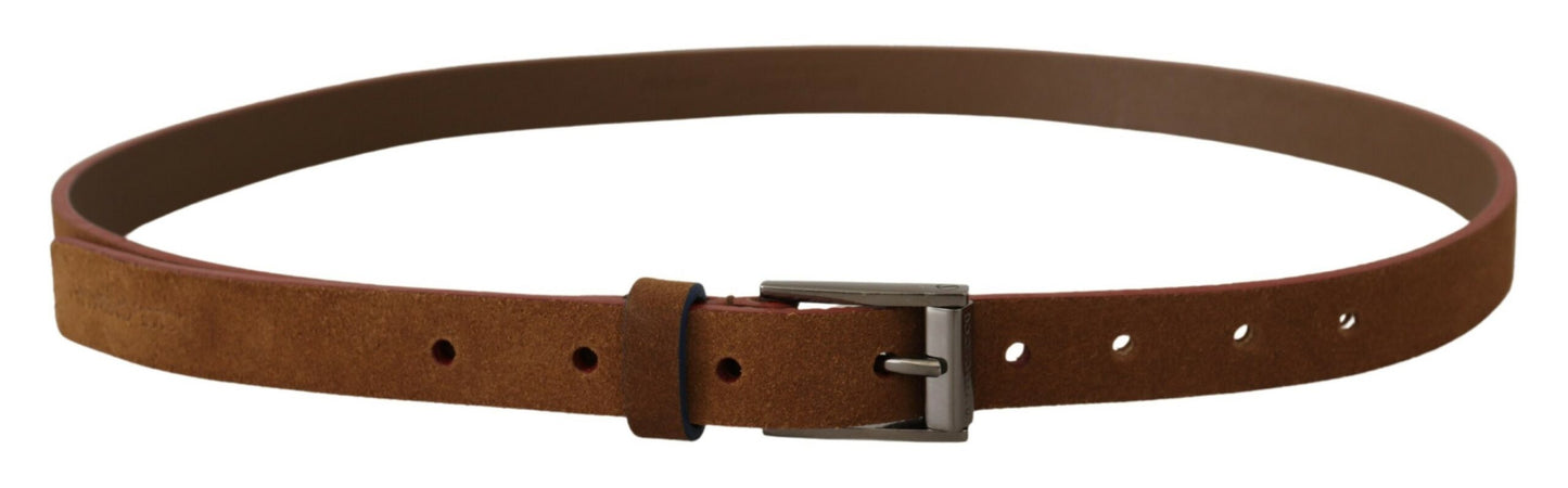 Dolce &amp; Gabbana Chic suede belt with engraved logo buckle