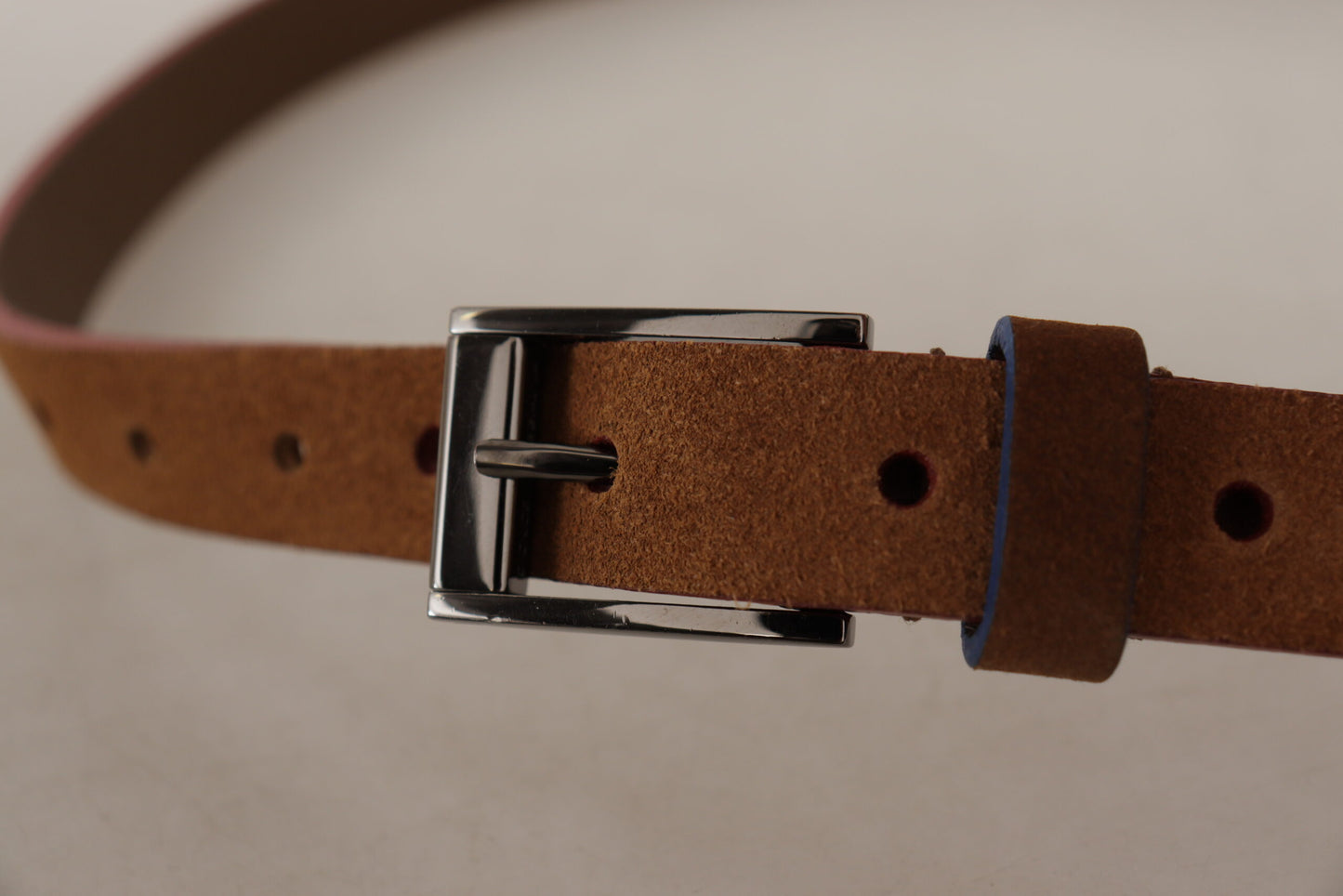 Dolce &amp; Gabbana Chic suede belt with engraved logo buckle