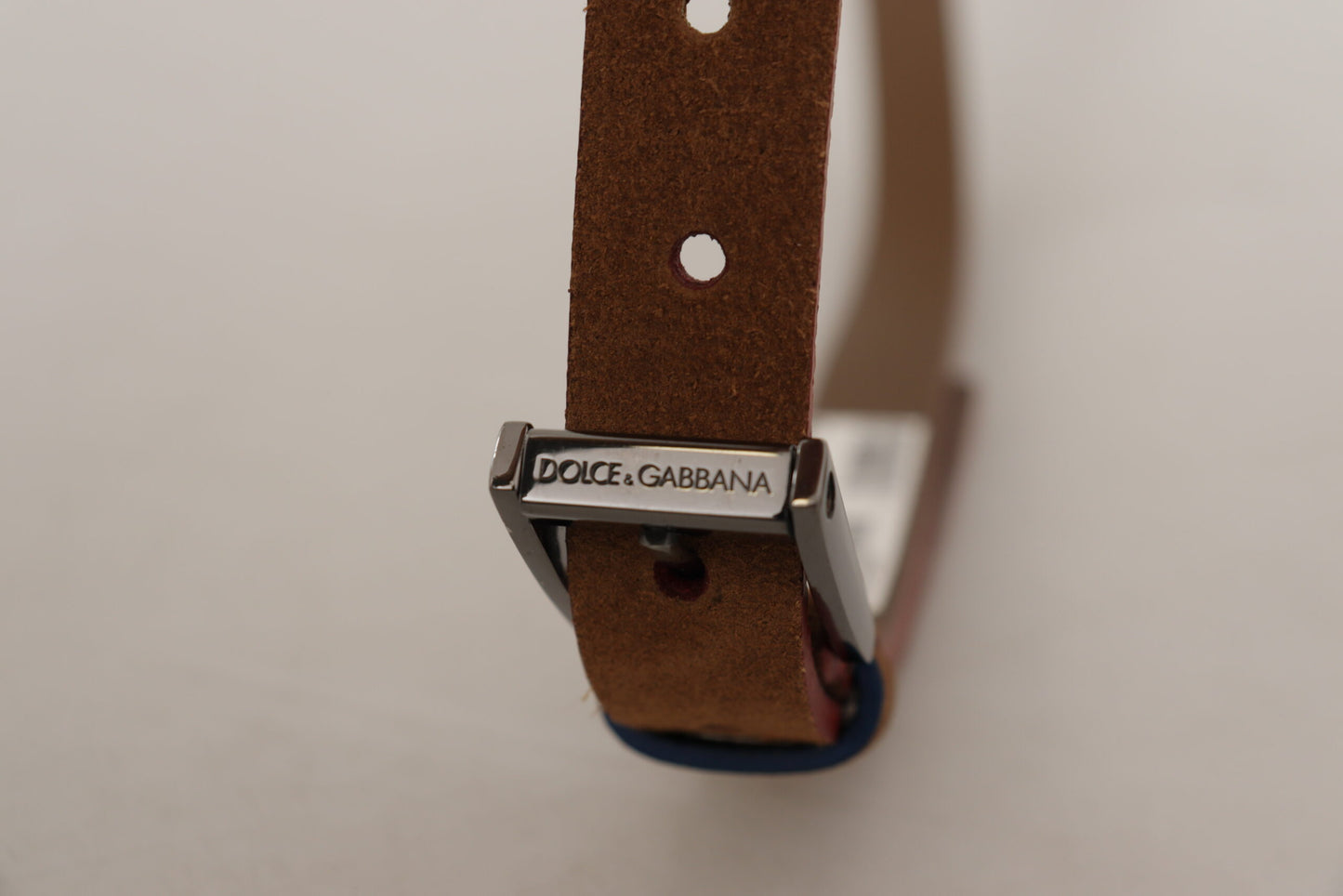 Dolce &amp; Gabbana Chic suede belt with engraved logo buckle