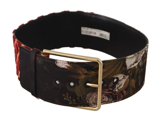 Dolce &amp; Gabbana leather belt with engraved logo in multicolor