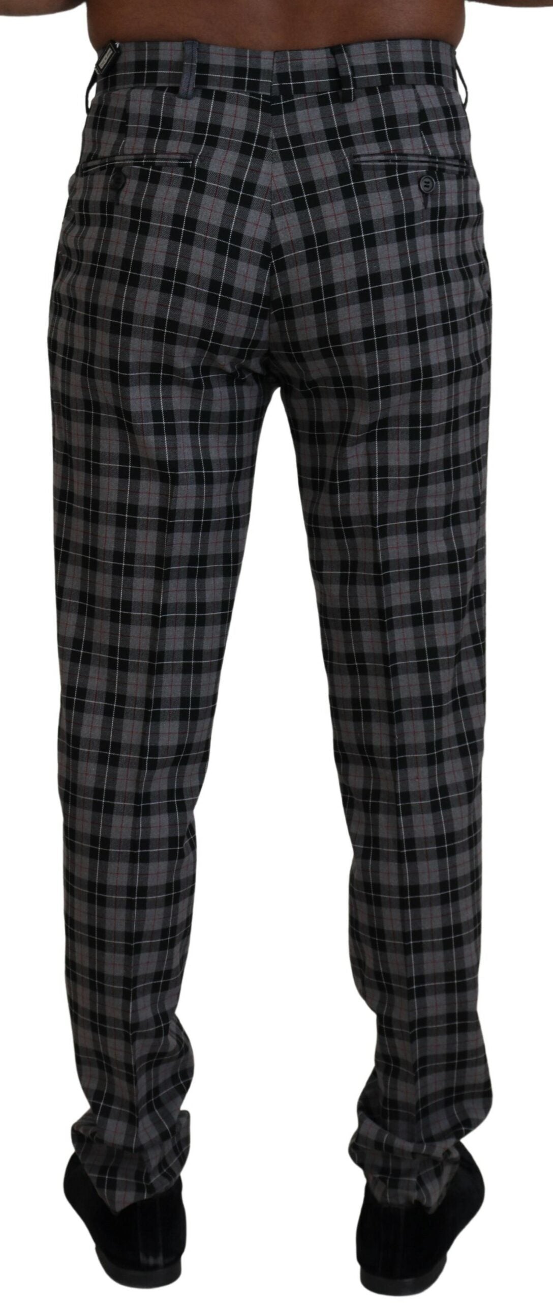 BENCIVENGA Elegant gray checked men's chinos