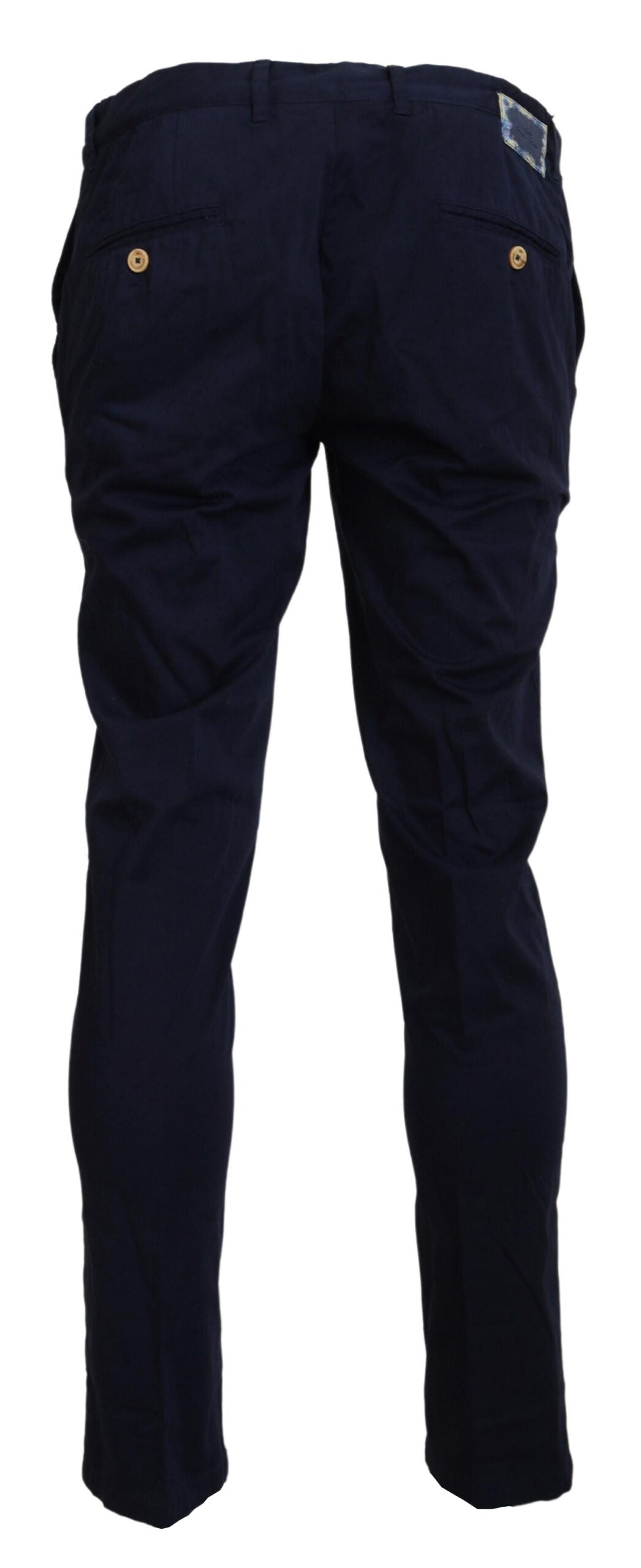 Domenico Tagliente Elegant dark blue slim chino trousers