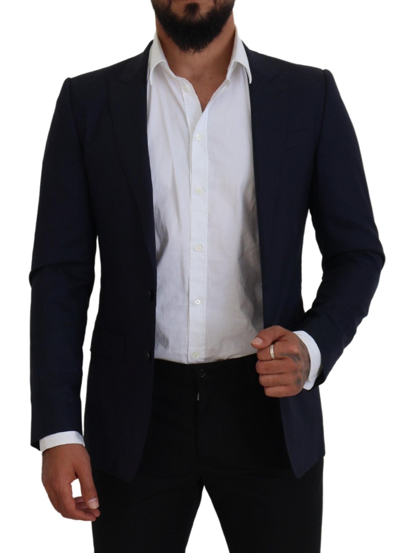 Dolce &amp; Gabbana Elegant blazer jacket in blue wool and silk