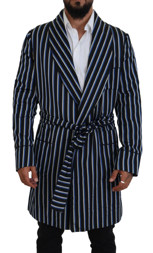 Dolce &amp; Gabbana Elegant striped silk blend dressing gown