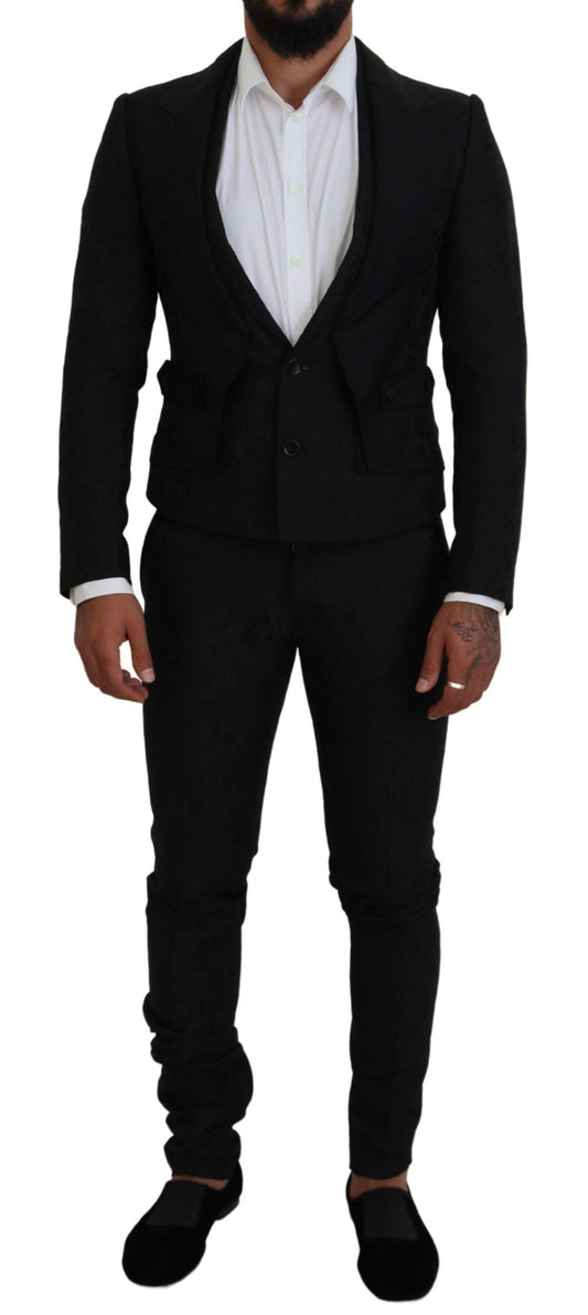 Dolce &amp; Gabbana Elegant black martini suit for the modern man