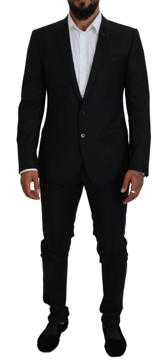 Dolce &amp; Gabbana Two-piece wool martini suit in black