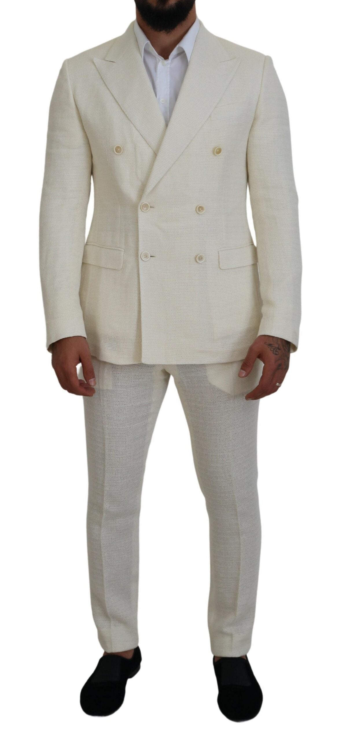 Dolce &amp; Gabbana Elegant suit in white silk blend