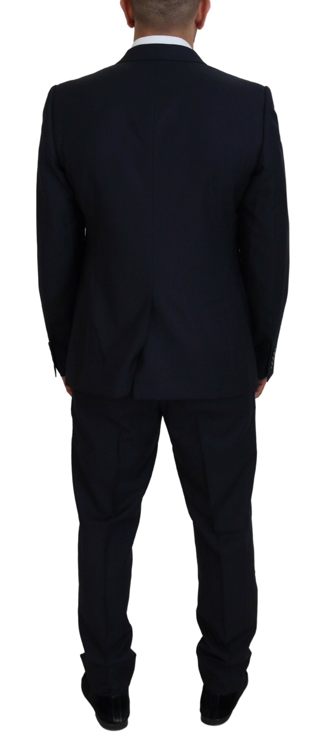 Dolce &amp; Gabbana Elegant Blue Martini Suit in a Wool-Silk Blend