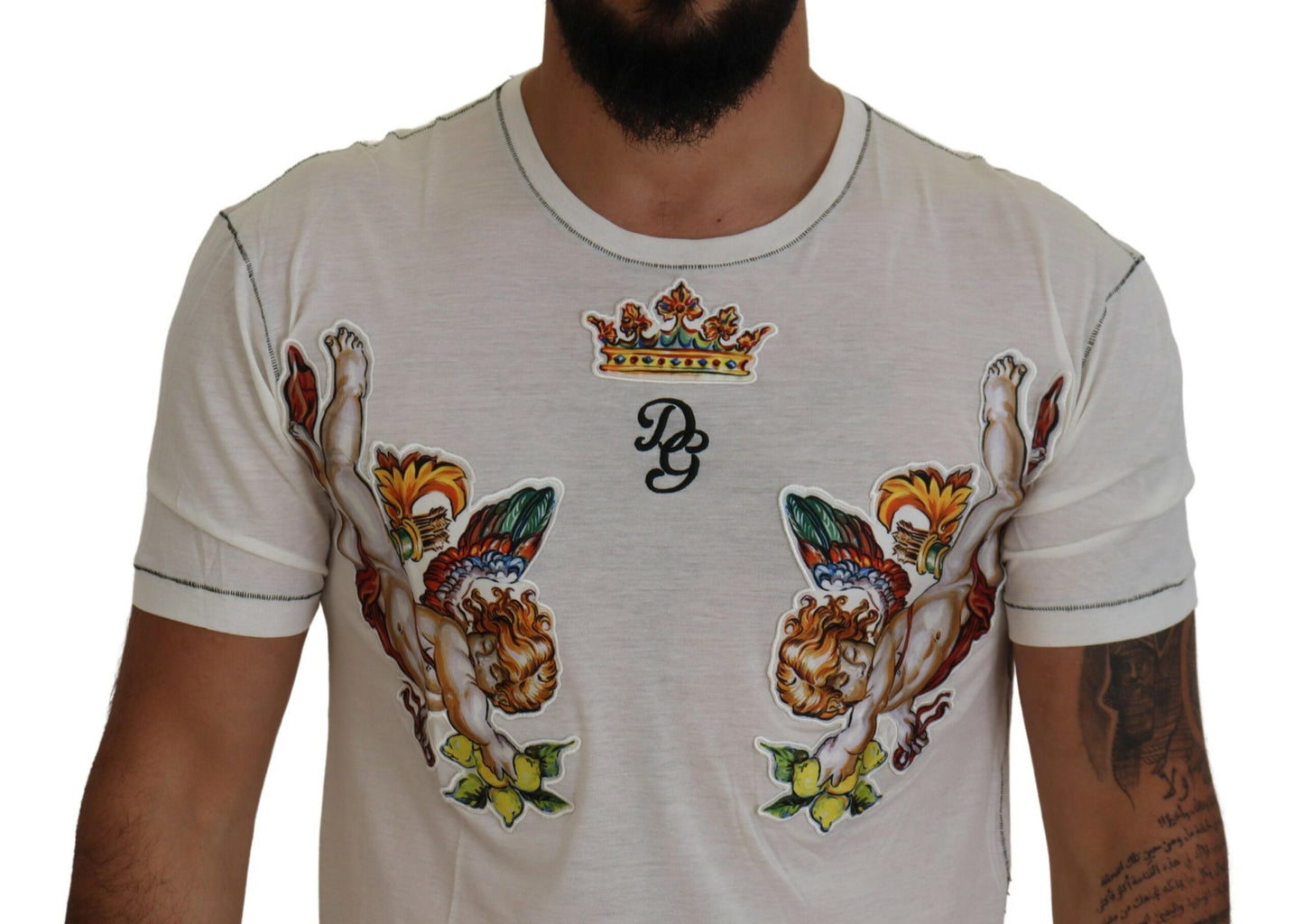 Dolce & Gabbana Elegantes weißes Tee aus Baumwoll-Seiden-Mischung