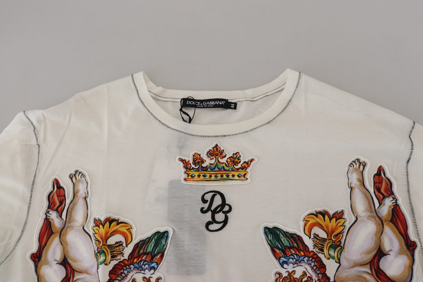 Dolce & Gabbana Elegantes weißes Tee aus Baumwoll-Seiden-Mischung