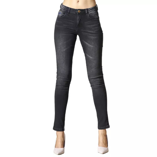 Yes Zee Black Cotton Jeans for Women