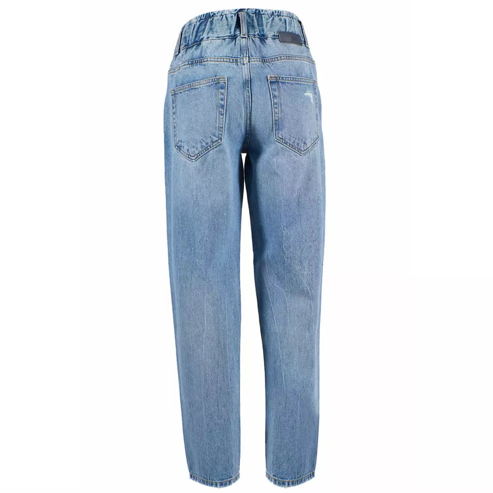 Yes Zee Blue Cotton Jeans for Women