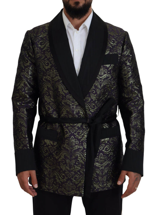 Dolce &amp; Gabbana Gold Jacquard Robe Jacket