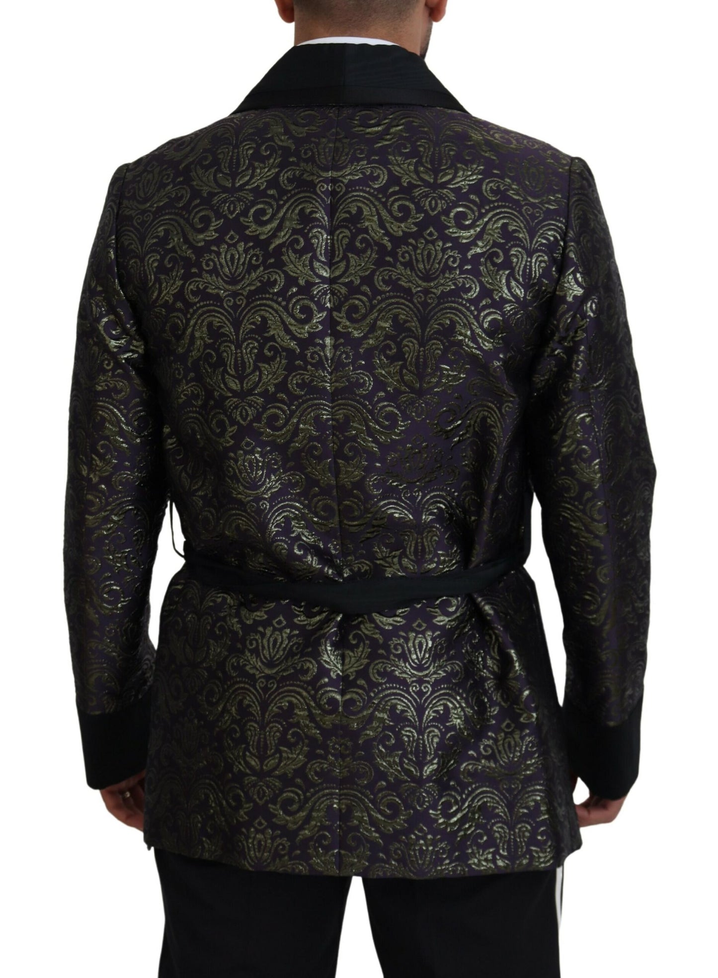 Dolce &amp; Gabbana Gold Jacquard Robe Jacket