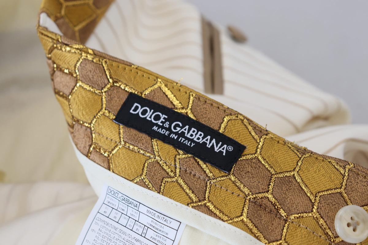 Dolce &amp; Gabbana Elegant Double-Breasted Suit in White