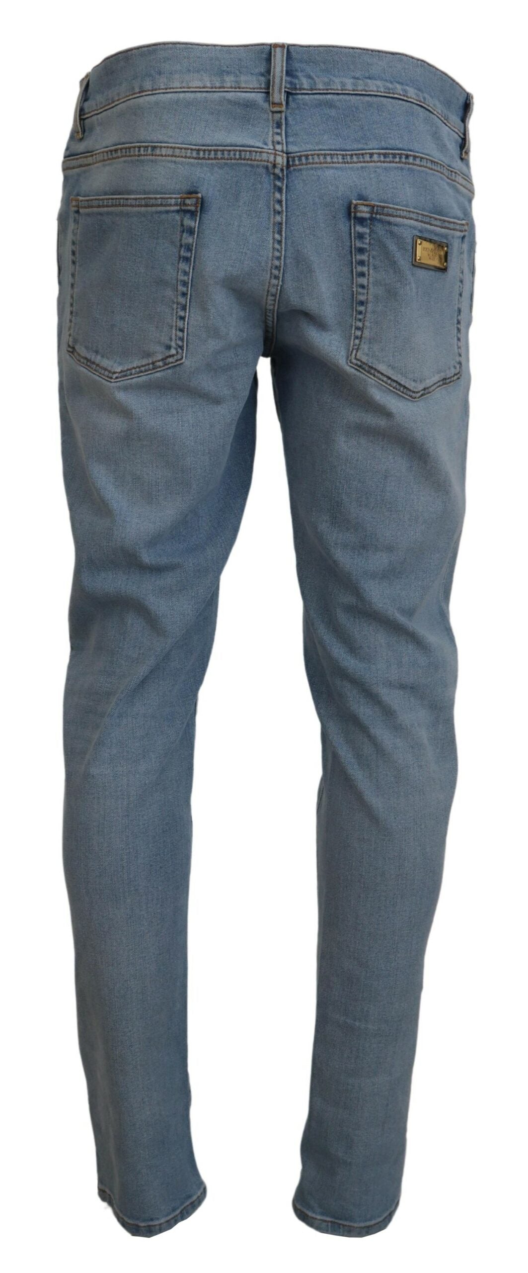 Dolce &amp; Gabbana Elegant Slim Fit Light Blue Denim Pants