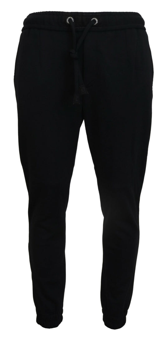 Dolce &amp; Gabbana Smooth black wool blend sweatpants