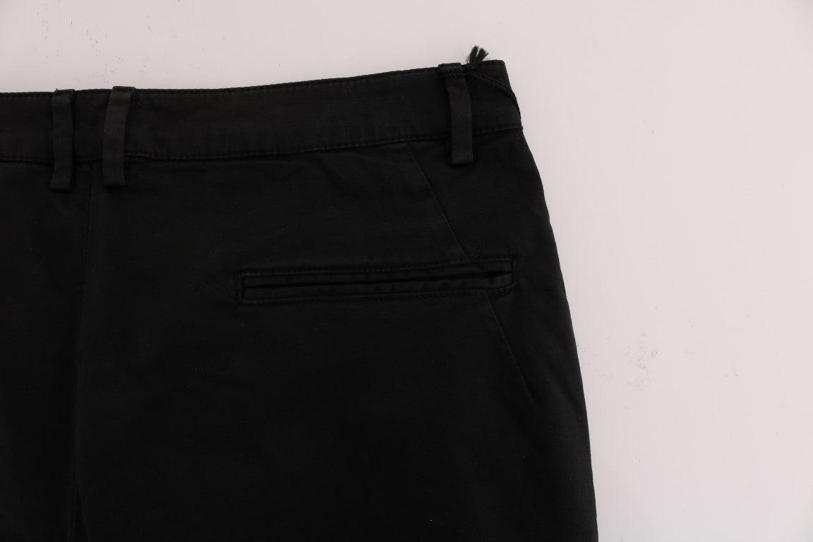 Costume National Chic black slim fit cotton stretch trousers